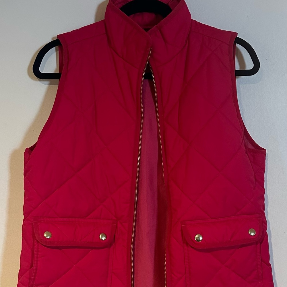 J. Crew Factory Red Quilted Vest